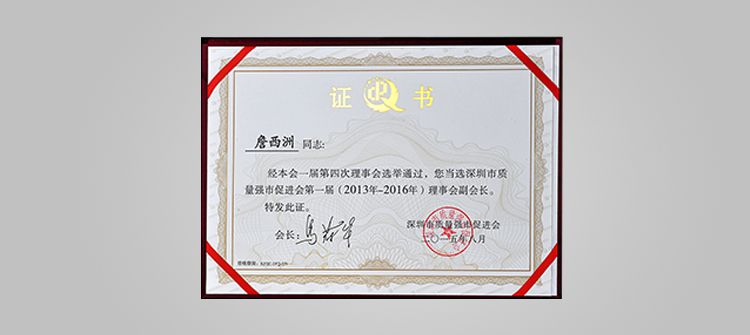 深圳市质量强市促进会副会长单位